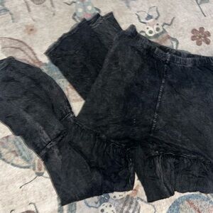 T Party Tiered Charcoal Pants